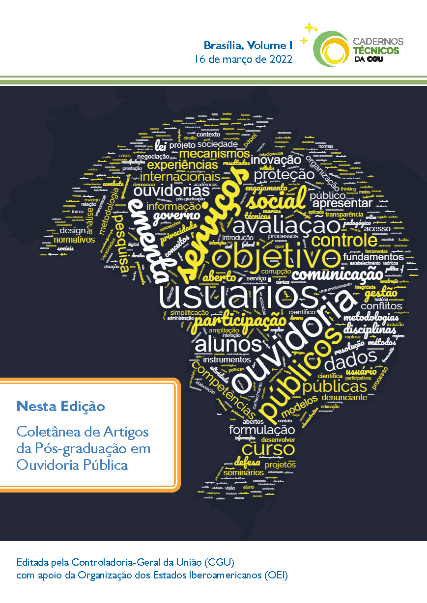 					Visualizar v. 1 (2022): Coletânea de Artigos da Pós-graduação em Ouvidoria Pública
				